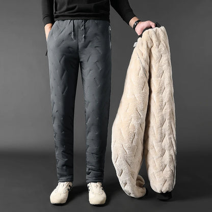 Men's Thick Plush Fleece Thermal Joggers - Faux Wool Sweatpants