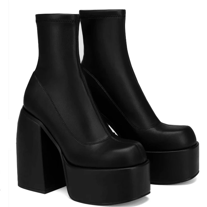 Chic Thick Sole Ankle Boots for Women