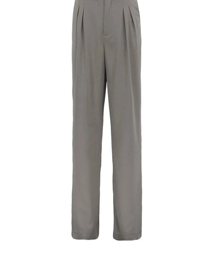 High-Waisted Loose Gray Trousers for Women - Various Colors