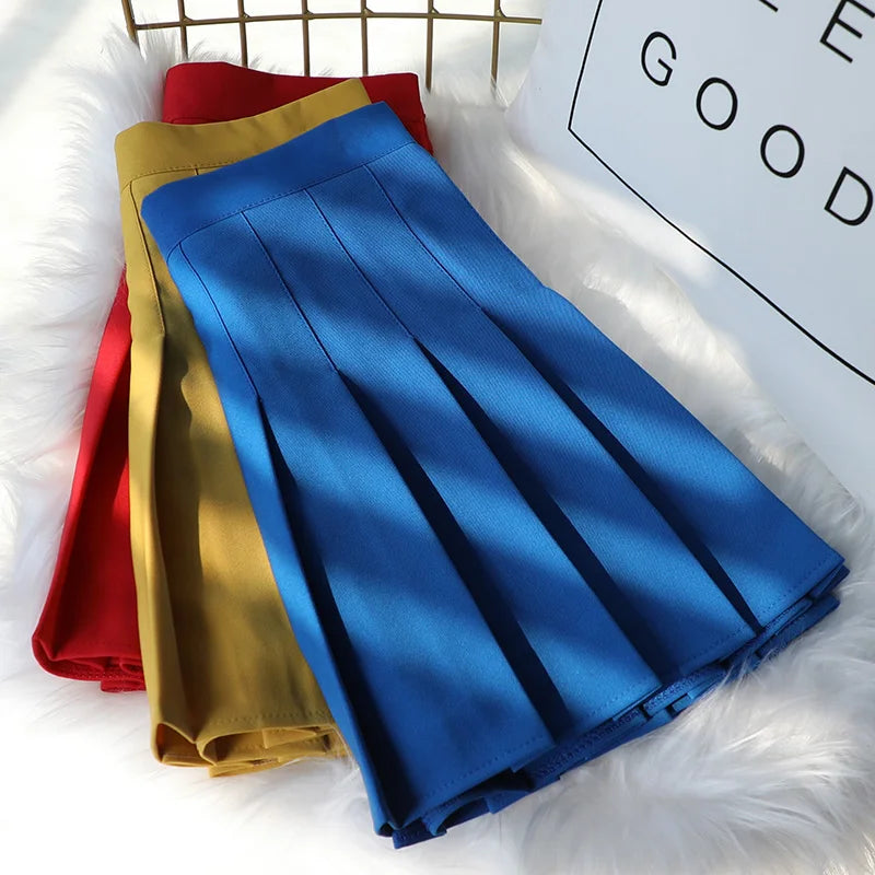 High Waist Pleated Skirt for Women - Various Colors