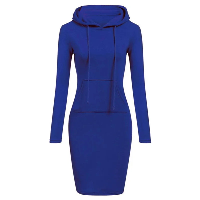 Chic Hooded Long Dress for Women - Various Colors