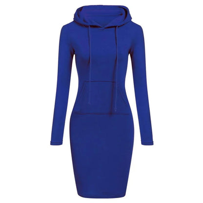 Chic Hooded Long Dress for Women - Various Colors