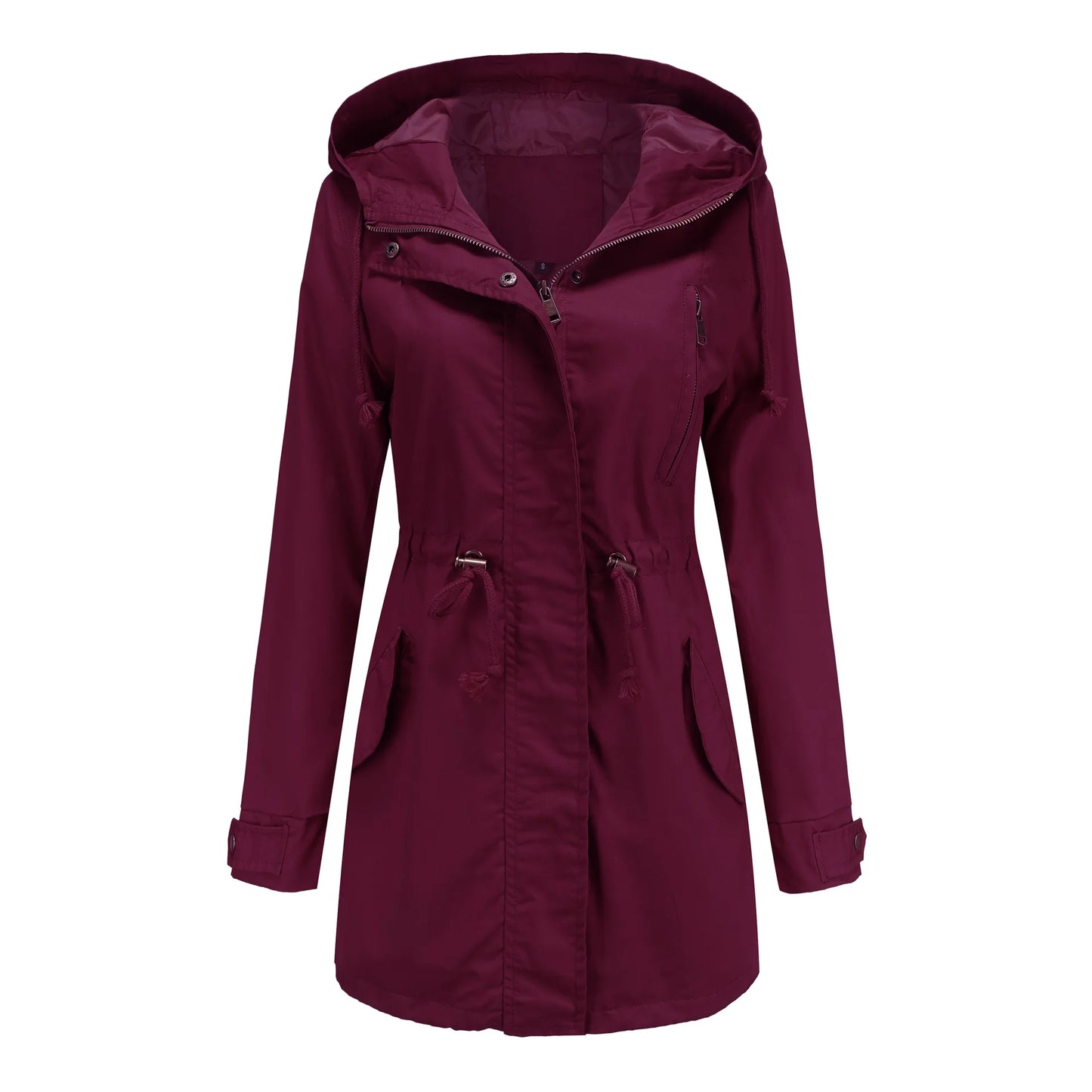 Womens Cotton Hooded Trench Coat - Various Colors