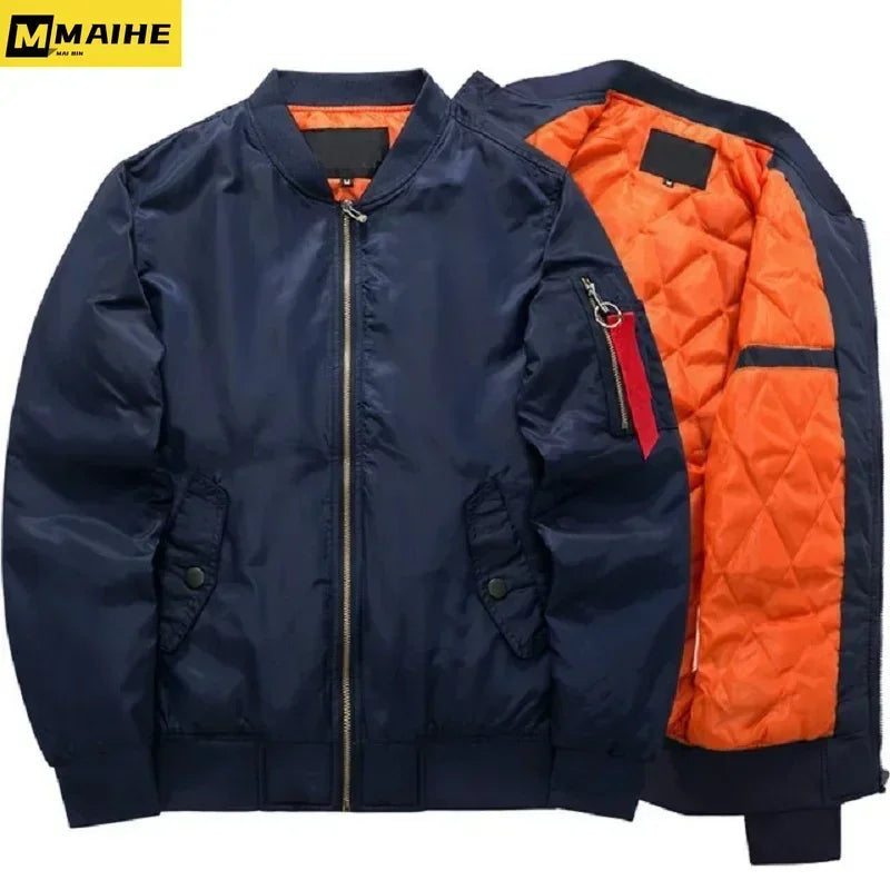 Men's Thickened Baseball Bomber Jacket - Various Colors