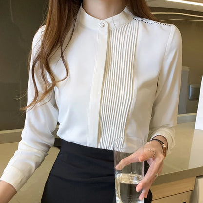 Women's Elegant Long Sleeve Chiffon Blouse