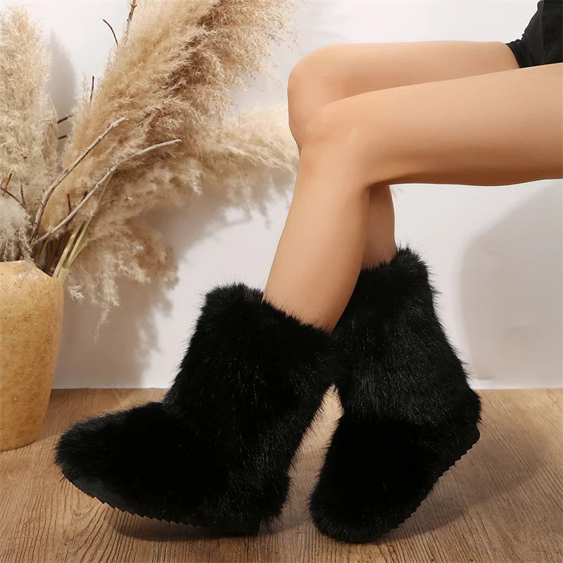 Women's Luxury Faux Fur Winter Boots - Various Colors