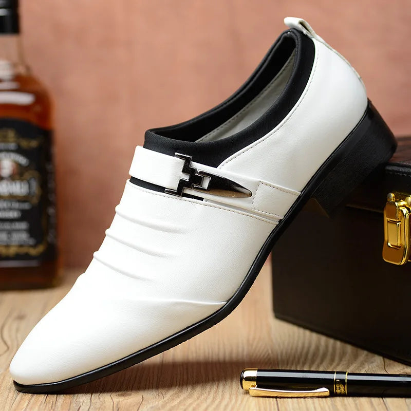 Classic Men’s Slip-On Dress Shoes in PU Leather