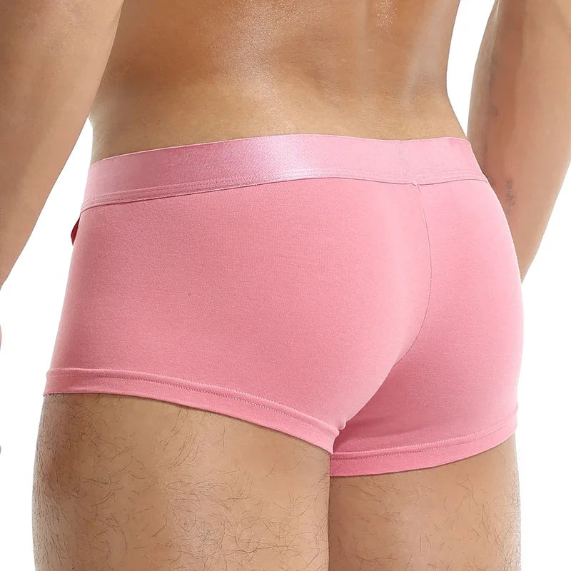 2Pcs/1Pcs Men's Cotton Open Front Boxer Shorts - Breathable Pouch Design