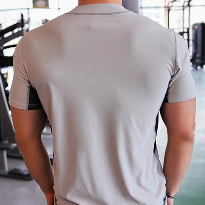 Men's Slim Fit Fitness T-Shirt with Stand Collar Design  - Various Colors