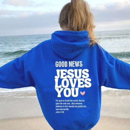 Womens "Good News: Jesus Loves You" Hoodie/Sweatshirt