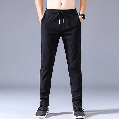 Men's Casual Outdoor Sweatpants - Elastic, Breathable Straight Leg Design