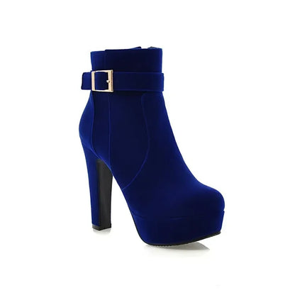 Women's High Heel Ankle Boots with Zipper Closure