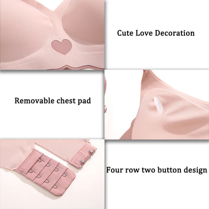 3-Piece Adjustable Back Seamless Bra Set - No Steel Ring, Anti-Sagging Design