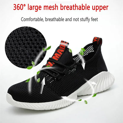 Lightweight Breathable Steel Toe Safety Sneakers for Men