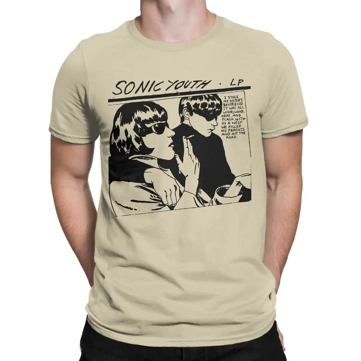 Couples Sonic Youth T-Shirts for Men | Pure Cotton Short Sleeve Band Tee