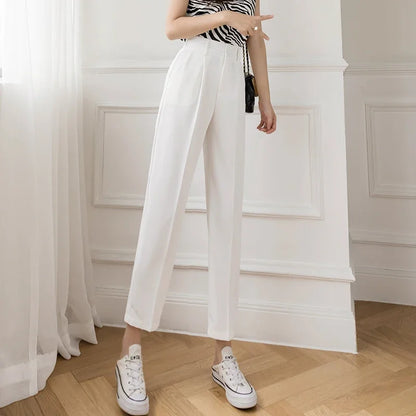 Casual Women's High Waist Harem Pants - Thin Nine-Point Trousers