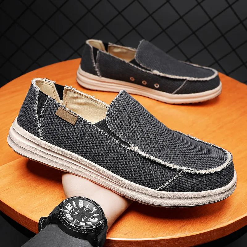 Men's Breathable Denim Canvas Slip-On Sneakers