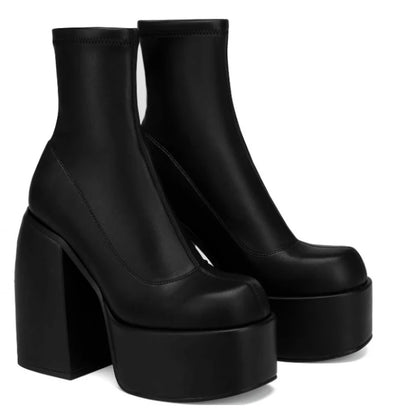 Chic Thick Sole Ankle Boots for Women