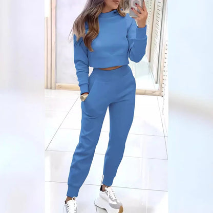 Women's Long Sleeve Sweater and Pants Two-Piece Set