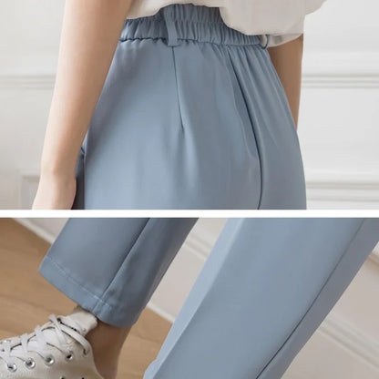 Casual Women's High Waist Harem Pants - Thin Nine-Point Trousers