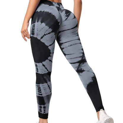 Women's High-Waist Tie-Dye Yoga Pants - Various Colors