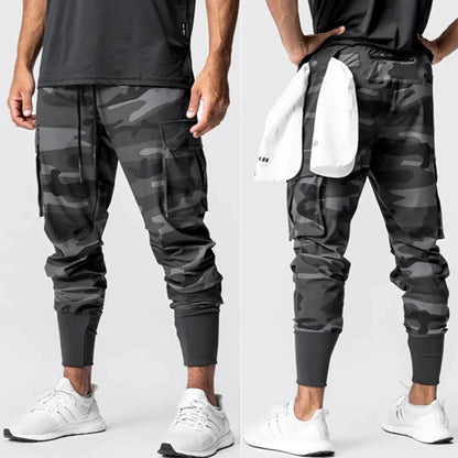 Men's Slim Fit Stretchy Camouflage Drawstring Sweatpants