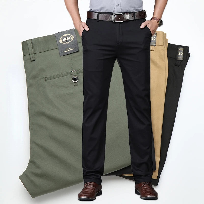 Men's Straight Classic Casual Pants - Various Colors