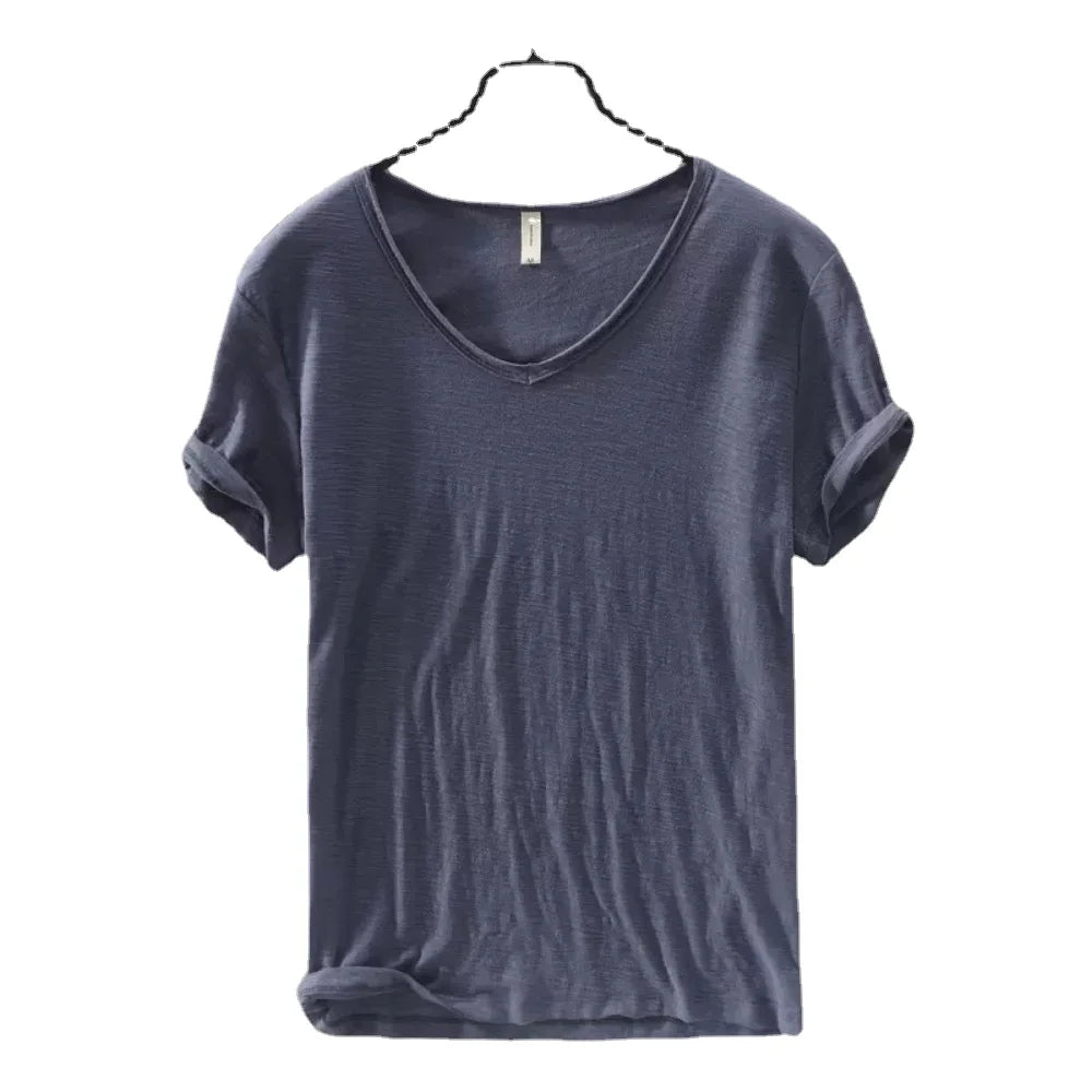 Women's V-Neck Short Sleeve Slim Fit T-Shirt - Various Colors