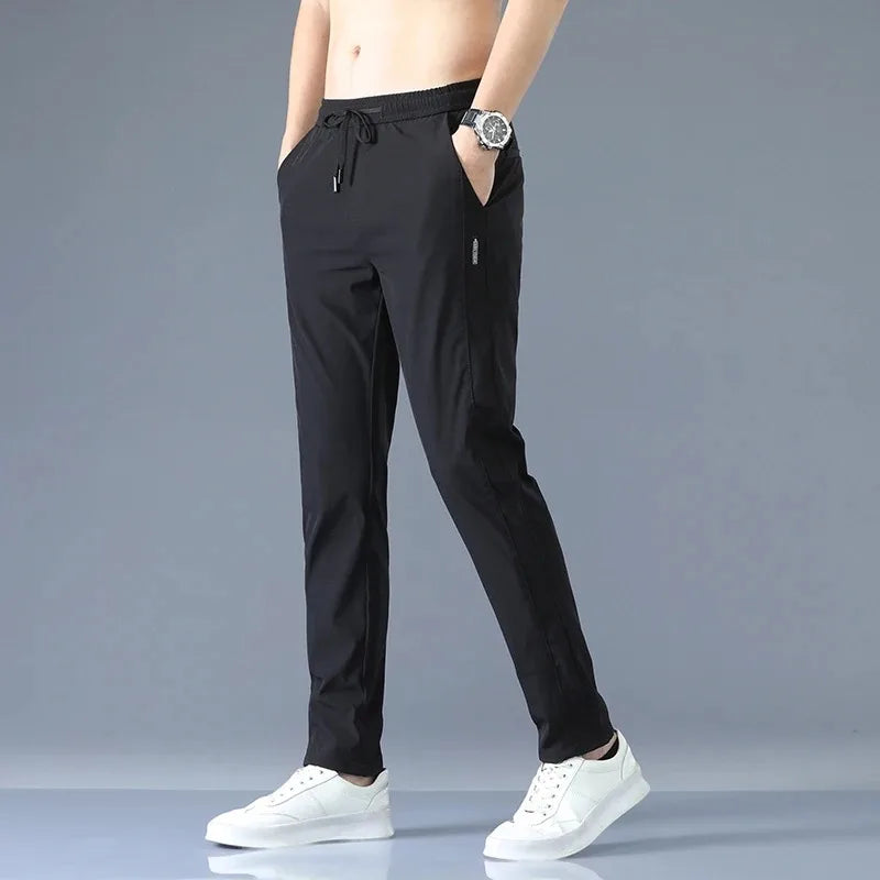 Men's Casual Outdoor Sweatpants - Elastic, Breathable Straight Leg Design