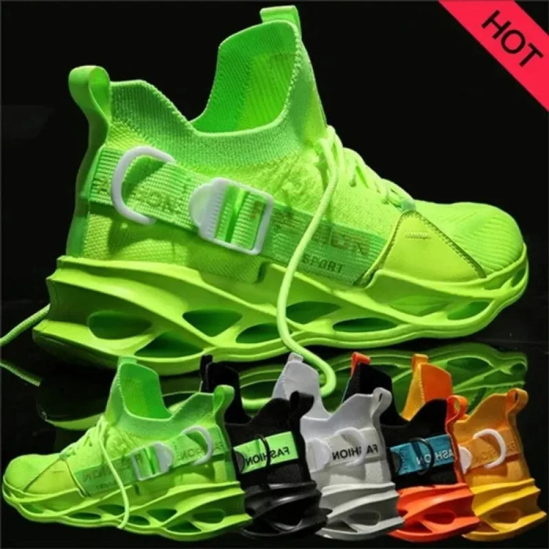 Men's Lightweight Fluorescent Running Sneakers - Breathable, Comfortable, Non-Slip-Various Colors