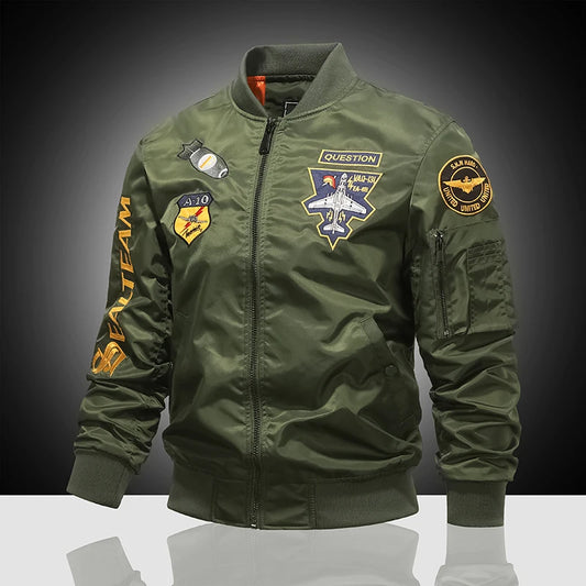 Men's Thick Fleece Air Force Pilot Bomber Jacket