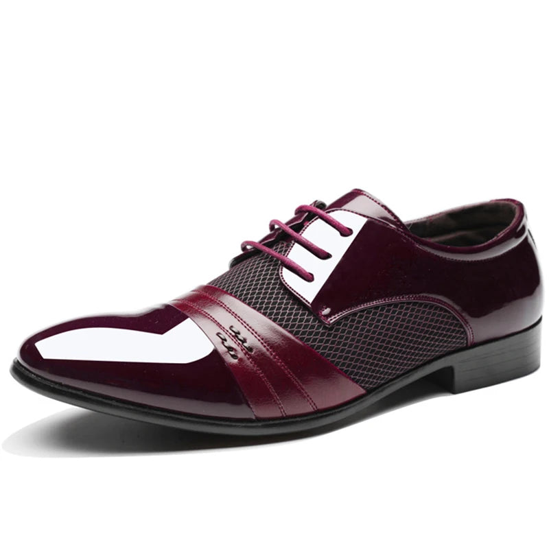 Men's Lace-Up PU Leather Shoes-Various Colors