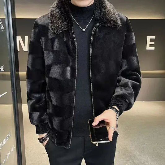 Men's Faux Fur Collar Jacket