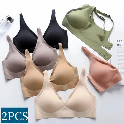 Set of 2 Seamless Women's Bras - Soft Padded Push-Up - Various Colors