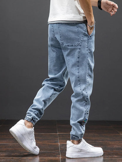 Men's Baggy Harem Denim Jogger Pants - Various Colors