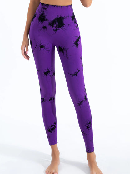 Seamless High-Waisted Tie-Dye Yoga Leggings – High Elasticity