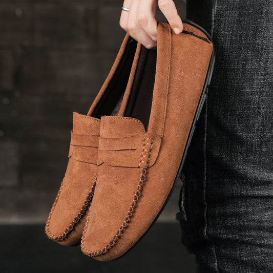 Men's Lightweight Suede Casual Slip-On Footwear