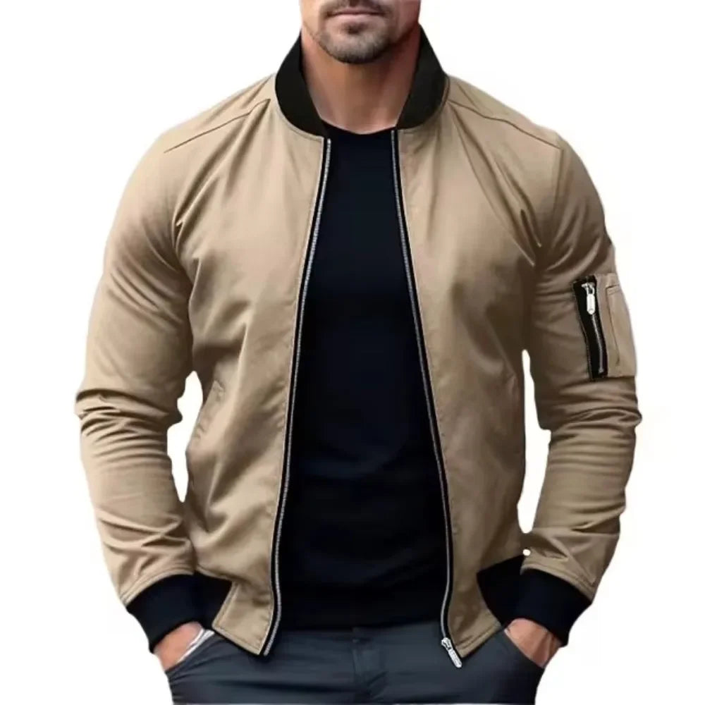 Men's Casual Fit Bomber Jacket - Various Colors