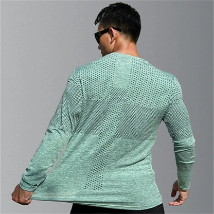 Men's Slim Fit Long Sleeve Athletic Sweater - High Stretch Fitness Top