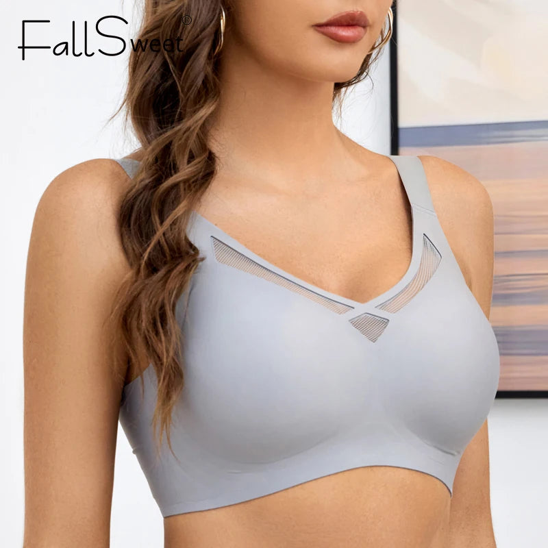 FallSweet Women's Wireless Comfort Bra - Seamless, Lightly Lined with Removable Pads