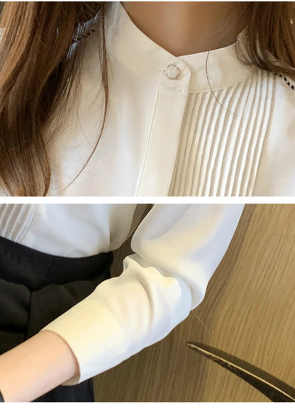 Women's Elegant Long Sleeve Chiffon Blouse