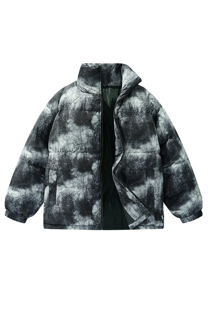 Men's Thick Cotton Puffer Parka with Stand Collar