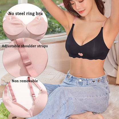 3-Piece Adjustable Back Seamless Bra Set - No Steel Ring, Anti-Sagging Design