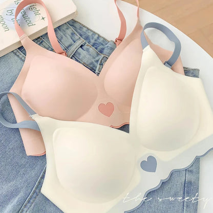 Heart Pattern Push-Up Bras for Women - Various Colors