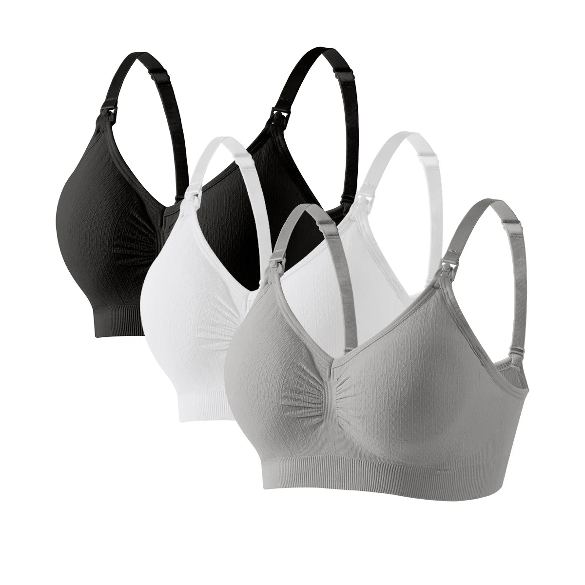 3-Pack Wireless Breathable Front Open Nursing Bra