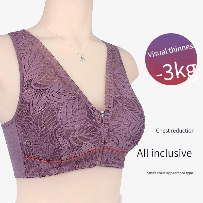 Breathable Lace Bra for Women with Soft Cotton Cups - Various Colors