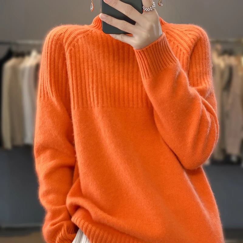 Women's Turtleneck Knit Pullover  - Various Colors