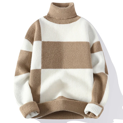 Men's Soft Knit Turtleneck Pullover Sweater