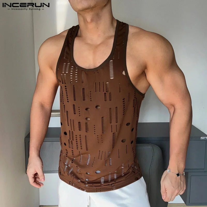 Men's Transparent Stringer Tank Top - Various Colors