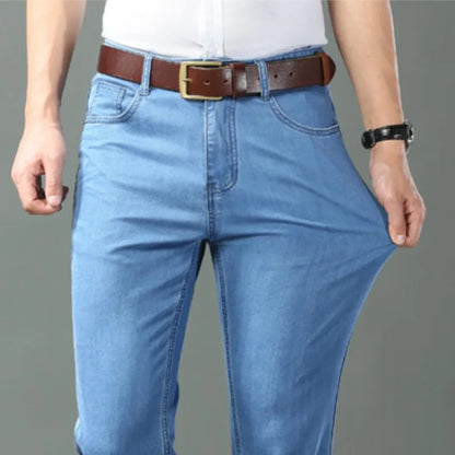 Slim Fit Stretch Denim Jeans for Men - Straight Leg Pants